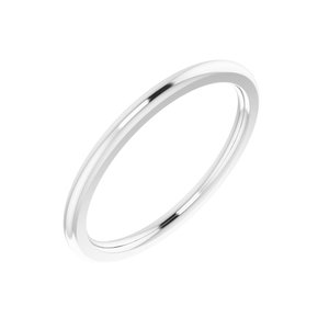 14K White 1.5 mm Half Round Comfort Fit Band Size 6.5 - BN & CO JEWELRY