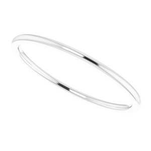 14K White 1 mm Half Round Comfort Fit Band Size 8 - BN & CO JEWELRY