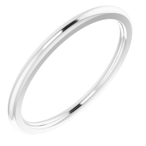 14K White 1.5 mm Half Round Comfort Fit Band Size 8.5 - BN & CO JEWELRY