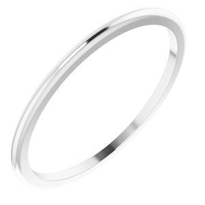 14K White 1 mm Half Round Band Size 6.5 - BN & CO JEWELRY