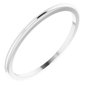 14K White 1 mm Half Round Band Size 5.5 - BN & CO JEWELRY