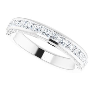 14K White 7/8 CTW Square Diamond Anniversary Band - BN & CO JEWELRY