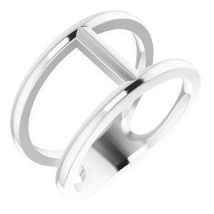 Sterling Silver 11.3 mm Negative Space Ring - BN & CO JEWELRY