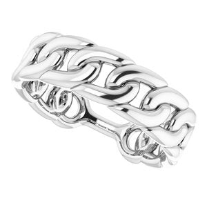 Sterling Silver Stackable Chain Link Ring - BN & CO JEWELRY