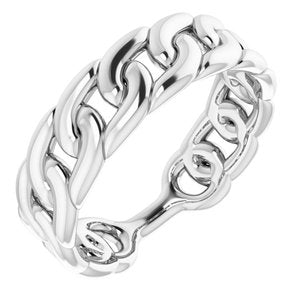 Sterling Silver Stackable Chain Link Ring - BN & CO JEWELRY