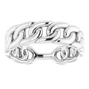 Sterling Silver Stackable Chain Link Ring - BN & CO JEWELRY