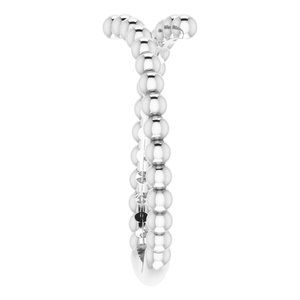 14K White Open Bypass Beaded Shank - BN & CO JEWELRY