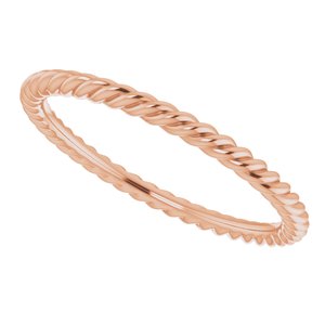 10K Rose 1.5 mm Skinny Rope Band - BN & CO JEWELRY