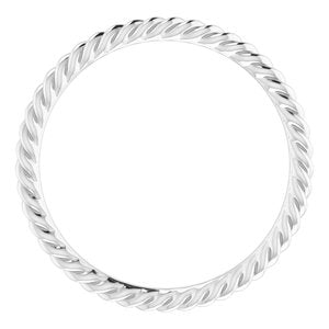 Platinum 1.5 mm Skinny Rope Band Size 6 - BN & CO JEWELRY