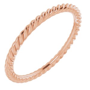 10K Rose 1.5 mm Skinny Rope Band - BN & CO JEWELRY