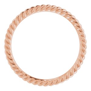 10K Rose 1.5 mm Skinny Rope Band - BN & CO JEWELRY