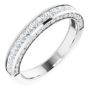 14K White 7/8 CTW Square Diamond Anniversary Band - BN & CO JEWELRY