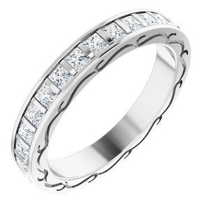 14K White 1 1/2 CTW Diamond Square Eternity Band Size 7 - BN & CO JEWELRY