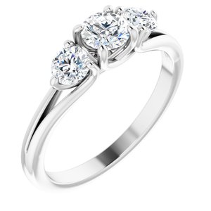 Platinum 3/4 CTW Diamond Three-Stone Engagement Ring - BN & CO JEWELRY