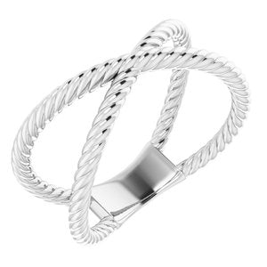 Sterling Silver Criss-Cross Rope Ring - BN & CO JEWELRY