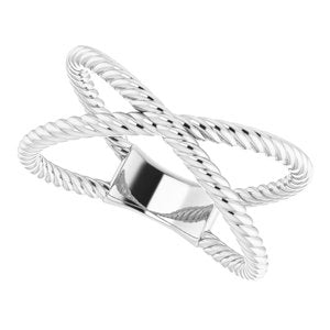 Sterling Silver Criss-Cross Rope Ring - BN & CO JEWELRY