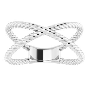 Sterling Silver Criss-Cross Rope Ring - BN & CO JEWELRY