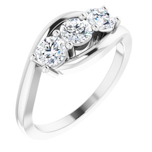 14K White 1 CTW Diamond Anniversary Ring - BN & CO JEWELRY