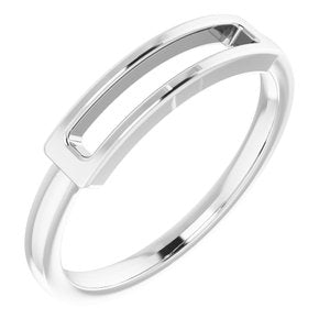 Sterling Silver Open Bar Ring - BN & CO JEWELRY