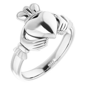 Sterling Silver 8.5 mm Claddagh Ring Size 8 - BN & CO JEWELRY