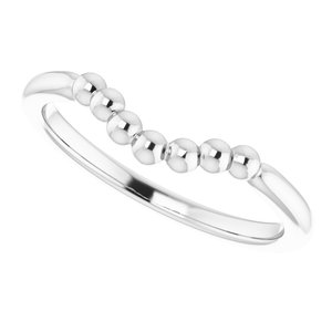 Sterling Silver Stackable Beaded Contour Ring - BN & CO JEWELRY