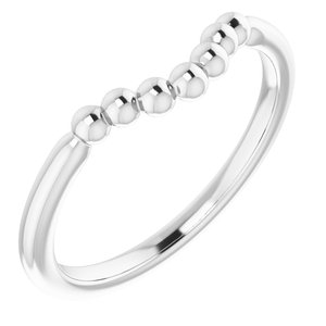 Sterling Silver Stackable Beaded Contour Ring - BN & CO JEWELRY