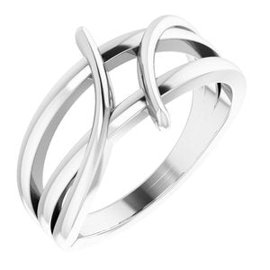 Sterling Silver 12.4 mm Freeform Bypass Ring - BN & CO JEWELRY