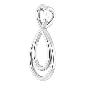 14K White 15.3x7.3 mm Infinity-Inspired Pendant - BN & CO JEWELRY