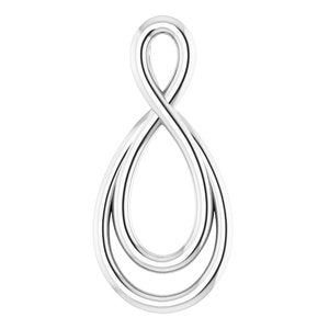 14K White 15.3x7.3 mm Infinity-Inspired Pendant - BN & CO JEWELRY