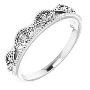 Sterling Silver .04 CTW Diamond Crown Ring - BN & CO JEWELRY