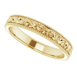 14K Yellow 3.2 mm Design-Engraved Band Size 6 - BN & CO JEWELRY