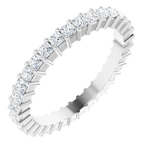 14K White 1 1/5 CTW Diamond Square Eternity Band Size 7 - BN & CO JEWELRY