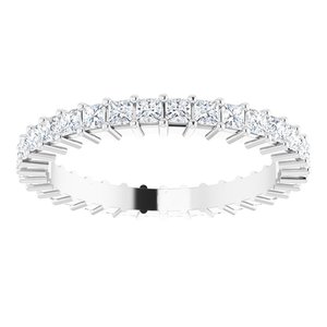 14K White 1 1/5 CTW Diamond Square Eternity Band Size 7 - BN & CO JEWELRY