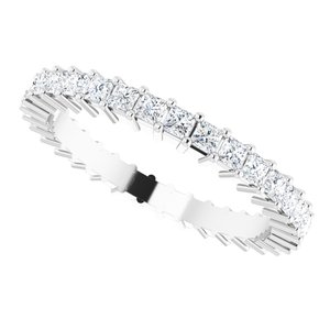 14K White 1 1/5 CTW Diamond Square Eternity Band Size 7 - BN & CO JEWELRY