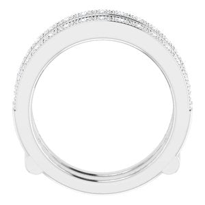 14K White 3/4 CTW Natural Diamond Milgrain Ring Guard - BN & CO JEWELRY