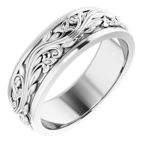 Sterling Silver 7 mm Sculptural Band - BN & CO JEWELRY