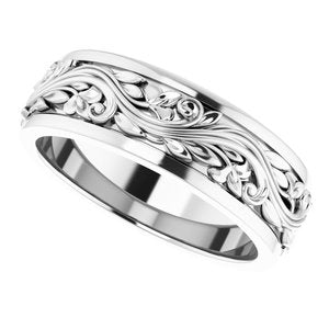 Sterling Silver 7 mm Sculptural Band - BN & CO JEWELRY