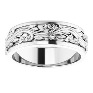 Sterling Silver 7 mm Sculptural Band - BN & CO JEWELRY