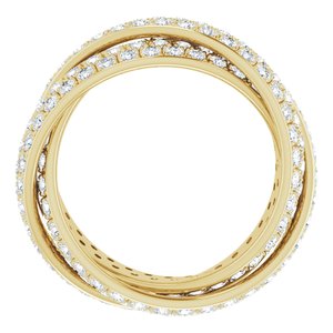 14K Yellow 3 1/3 CTW Natural Diamond 3-Band Rolling Ring - BN & CO JEWELRY