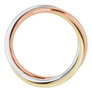 14K Tri-Color Three Band Rolling Ring Size 4 - BN & CO JEWELRY