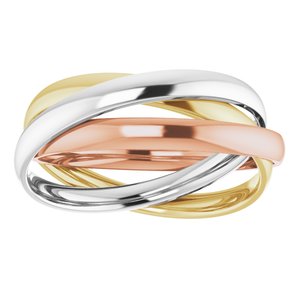 14K Tri-Color Three Band Rolling Ring Size 4 - BN & CO JEWELRY