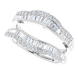 14K White 3/4 CTW Natural Diamond Ring Guard - BN & CO JEWELRY