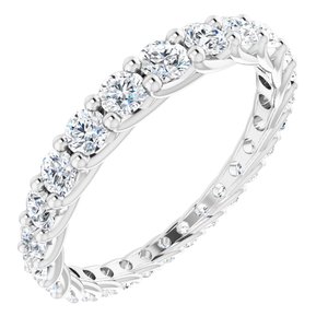 14K White 1 1/3 CTW Natural Diamond Graduated Eternity Band Size 7 - BN & CO JEWELRY