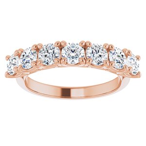 14K Rose 1 1/3 CTW Natural Diamond Seven-Stone Anniversary Band - BN & CO JEWELRY