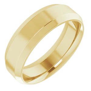 14K Yellow 6 mm Beveled-Edge Comfort-Fit Band Size 10.5 - BN & CO JEWELRY