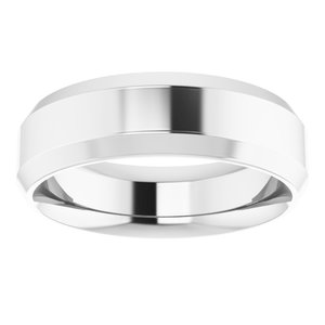 Sterling Silver 6 mm Beveled-Edge Comfort-Fit Band Size 11 - BN & CO JEWELRY