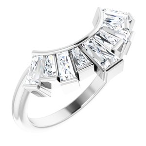 14K White 3/4 CTW Lab-Grown Diamond Contour Band - BN & CO JEWELRY