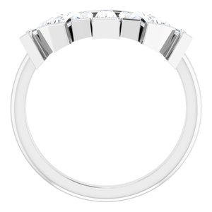 14K White 3/4 CTW Lab-Grown Diamond Contour Band - BN & CO JEWELRY