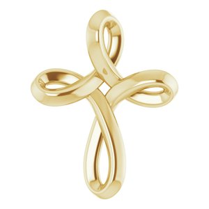 14K Yellow 13.35x10.42 mm Youth Cross Pendant - BN & CO JEWELRY