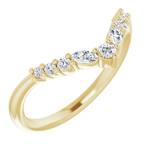 14K Yellow 1/5 CTW Lab-Grown Diamond Contour Band - BN & CO JEWELRY